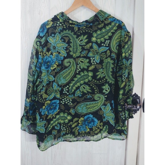JM Collection Top Womens 16 Lined Flowy Boho Blouse Free Shipping - Picture 6 of 12
